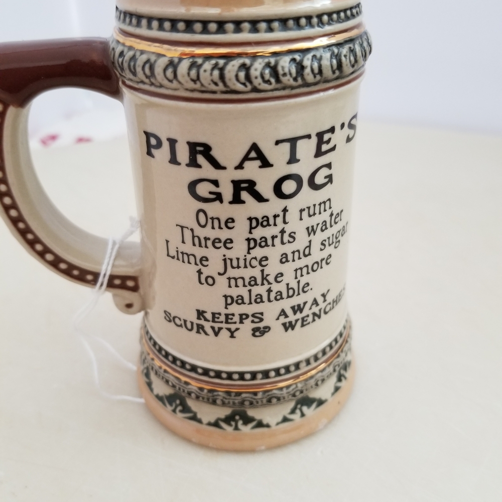 Pirate's Grog Ceramic Mug - Brown and Cream